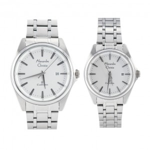 Alexandre Christie AC 8661 Silver White Couple